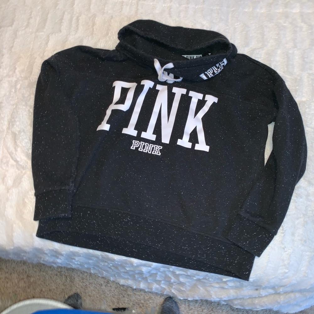 Pink turtleneck hoodie